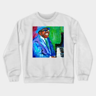 Blues and jazz pianist oil painting Crewneck Sweatshirt